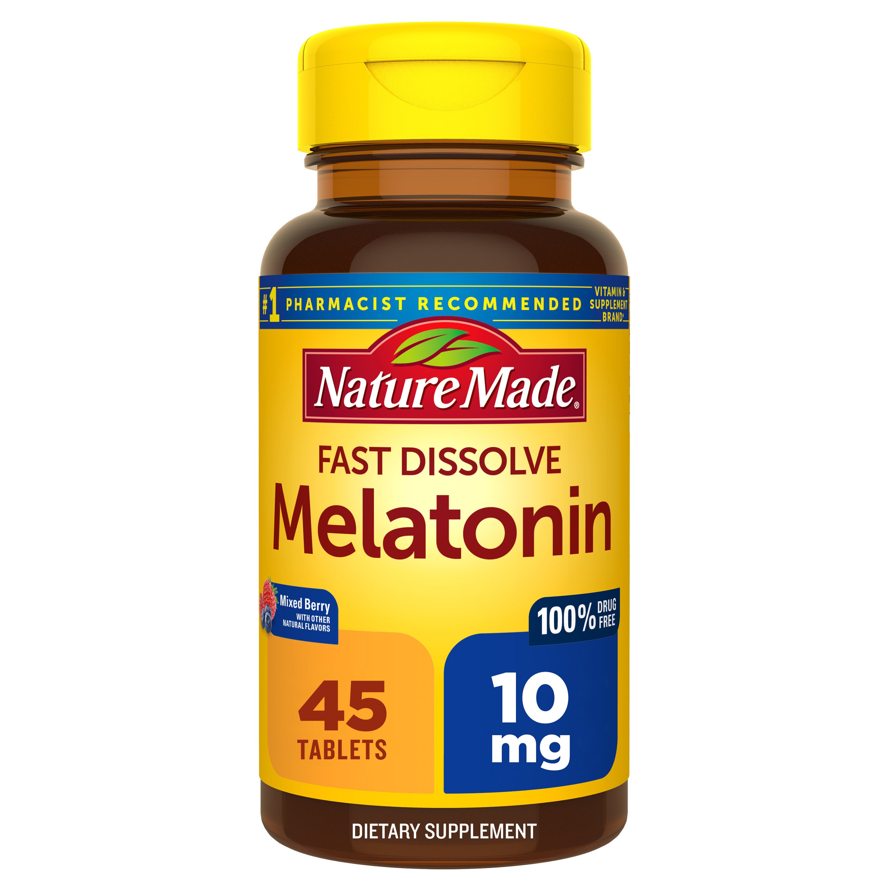 Nature Made Fast Dissolve Melatonin 10mg Tablets, 45 CT