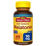 Nature Made Fast Dissolve Melatonin Tablets, 10 mg, 45 CT, thumbnail image 1 of 9