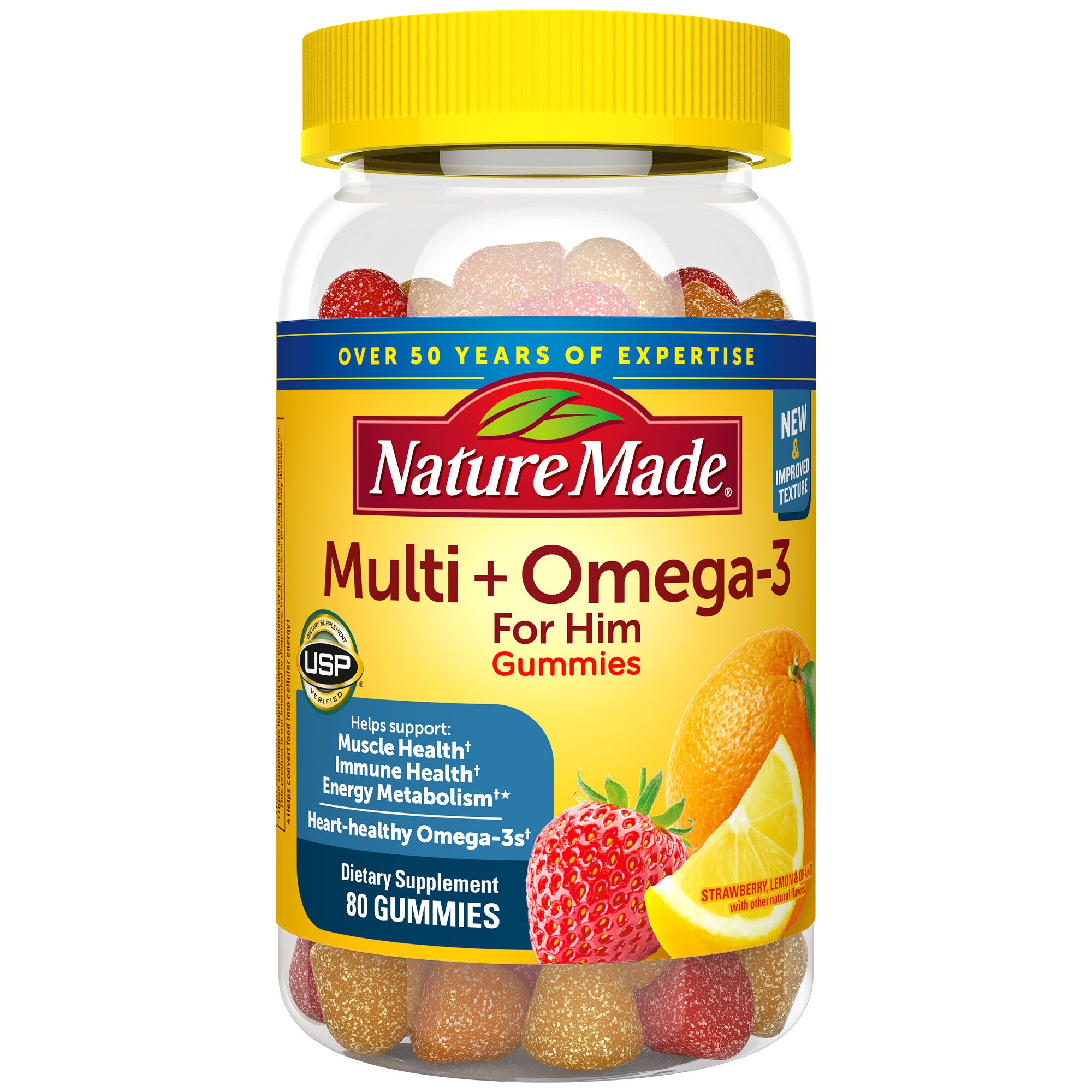 Nature Made Multivitamin For Him + Omega-3 Adult Gummies, 80 Ct , CVS