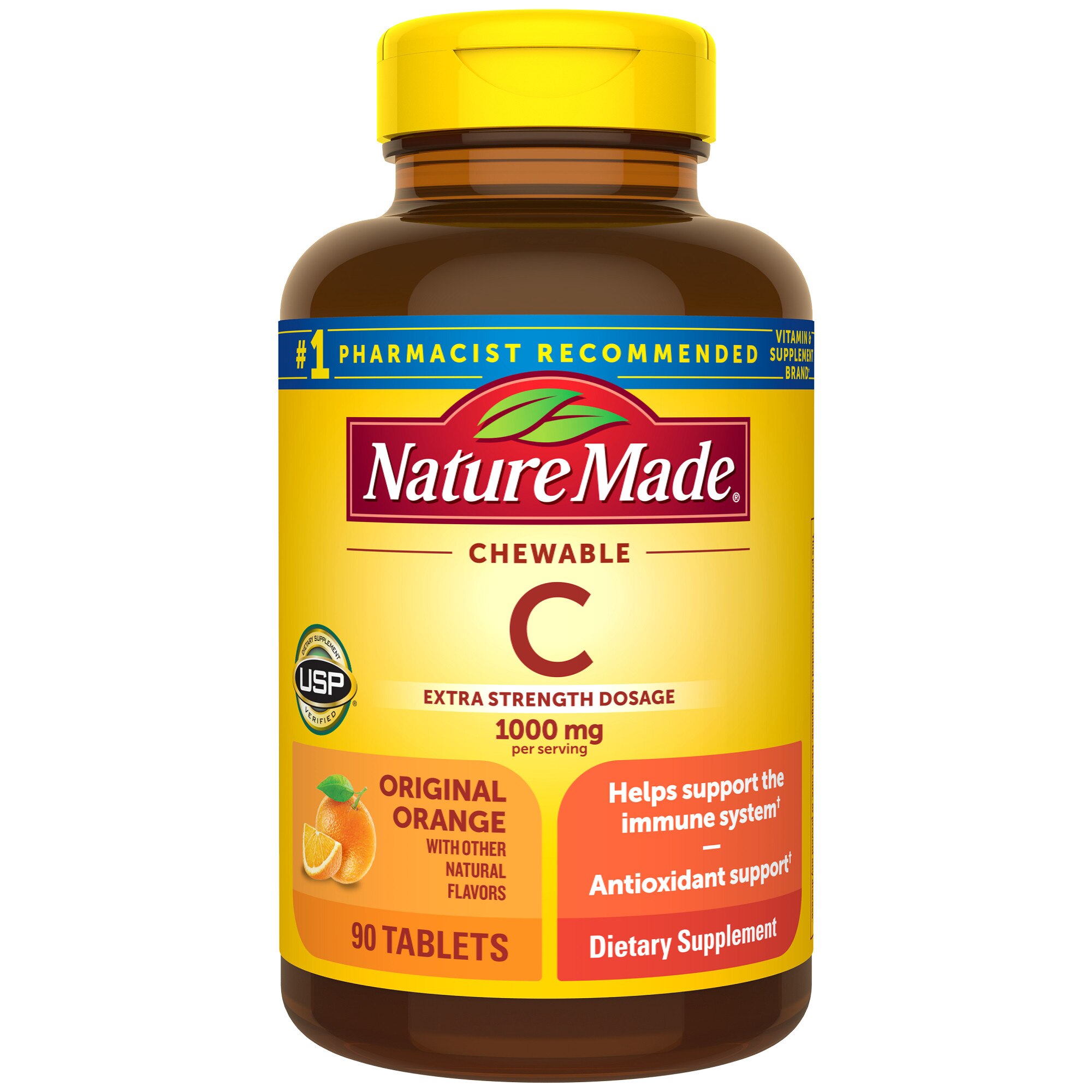 Nature Made Extra Strength Dosage Vitamin C 1000 Mg Chewable Tablets, 90 Ct , CVS