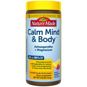 Nature Made Calm Mind & Body Drink Mix, with Ashwagandha and Magnesium, 3.95 OZ