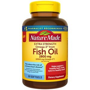  Nature Made Extra Strength Burp-Less Omega 3 Fish Oil 2800 mg, 60 CT 