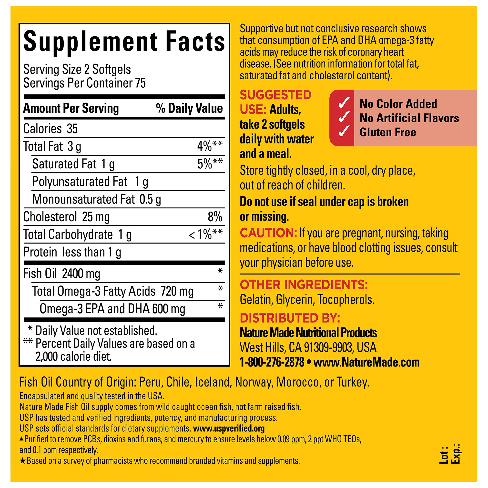 Nature Made Omega3 Fish Oil 1200 Mg Softgels, 150CT Pick Up In Store