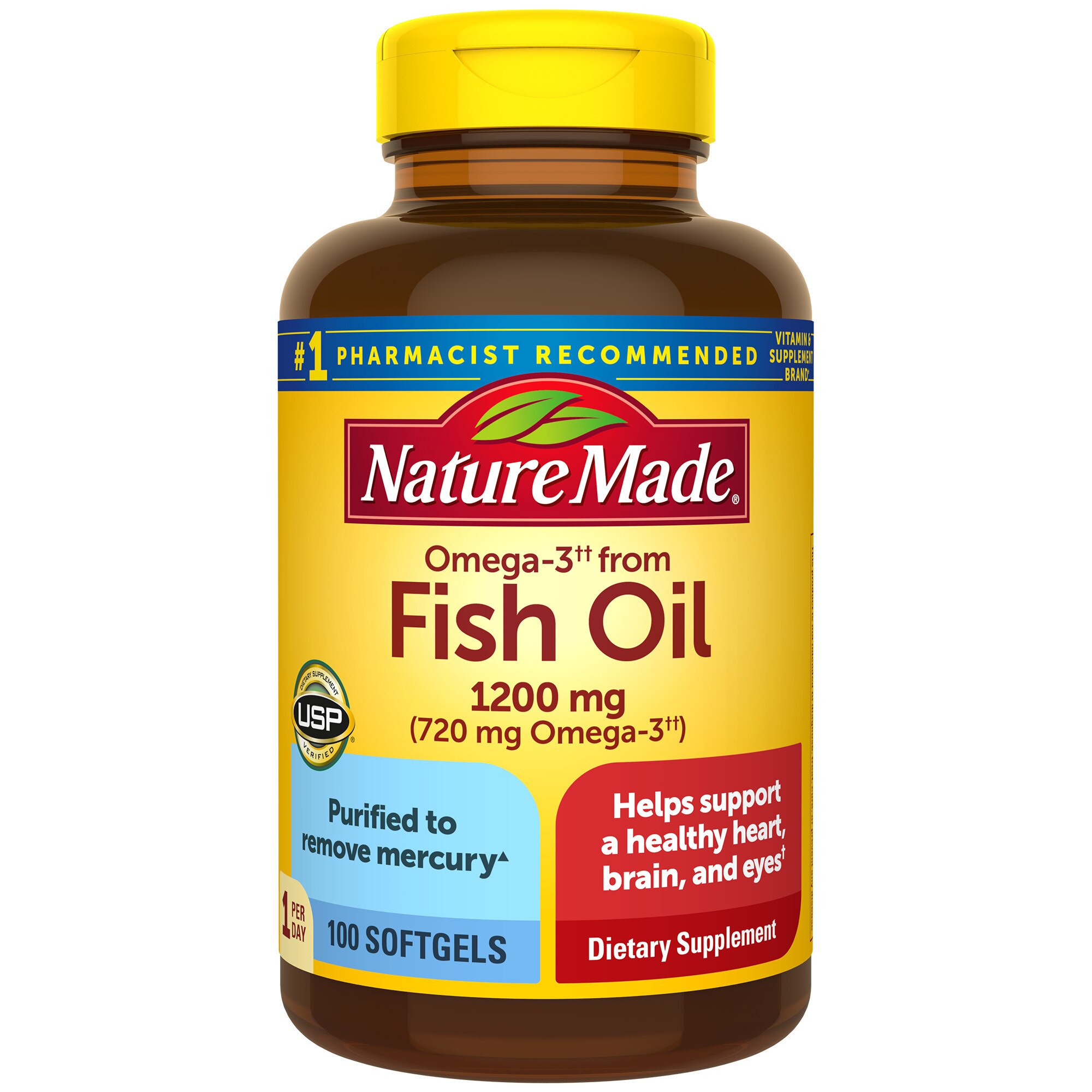Nature Made - Aceite de pescado, 1200 mg, 100 u., una por día