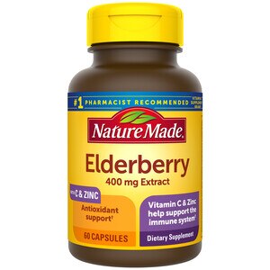 Nature Made Black Elderberry Capsules with Vitamin C and Zinc, 60 CT