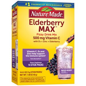 Nature Made ElderberryMAX Fizzy Drink Mix, 14 CT
