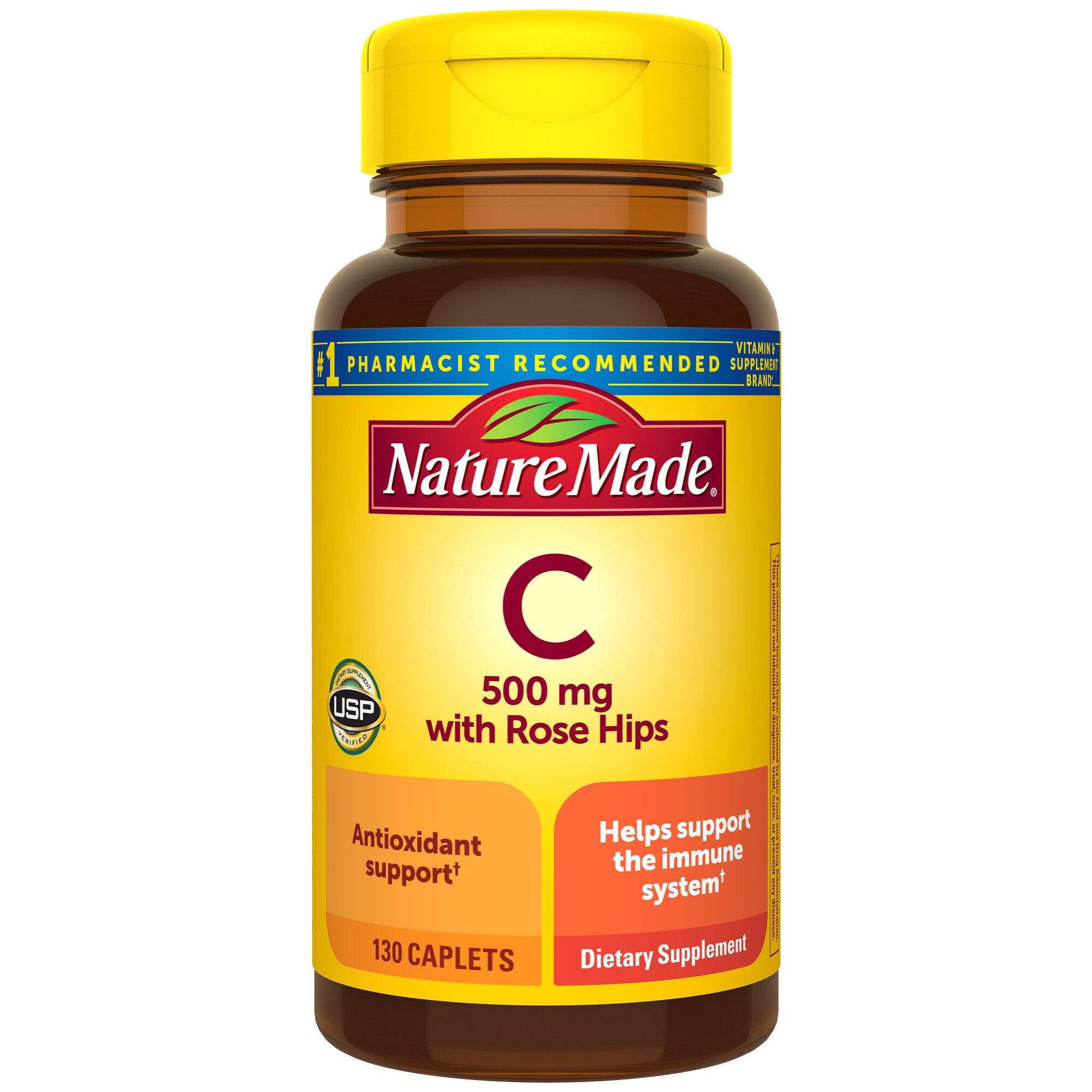  Nature Made Vitamin C w/Rose Hips Tablets 500 mg, 130CT 