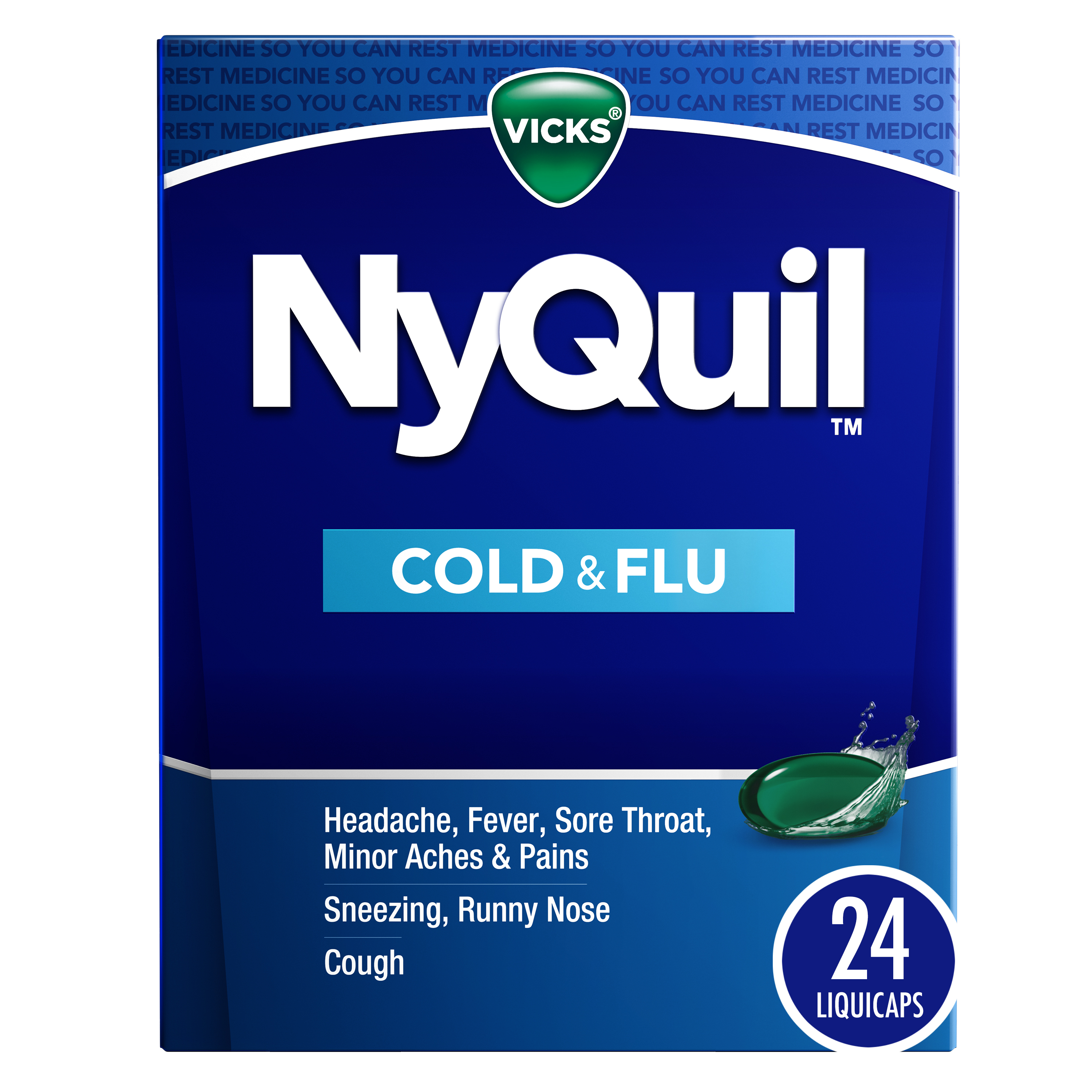 Vicks NyQuil Cold & Flu Relief LiquiCaps, 24 Count
