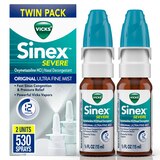 Vicks Sinex Severe 12HR Original Nasal DecongestantTwin Pack, 2 0.5 OZ bottles, thumbnail image 1 of 11