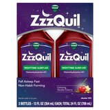 ZzzQuil Nighttime Sleep Aid Liquid, Cherry, 12 FL OZ, thumbnail image 1 of 8