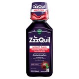 Vicks ZzzQuil Night Pain Liquid, Nighttime Sleep-Aid Pain Reliever, Black Cherry, 12 FL OZ, thumbnail image 1 of 7