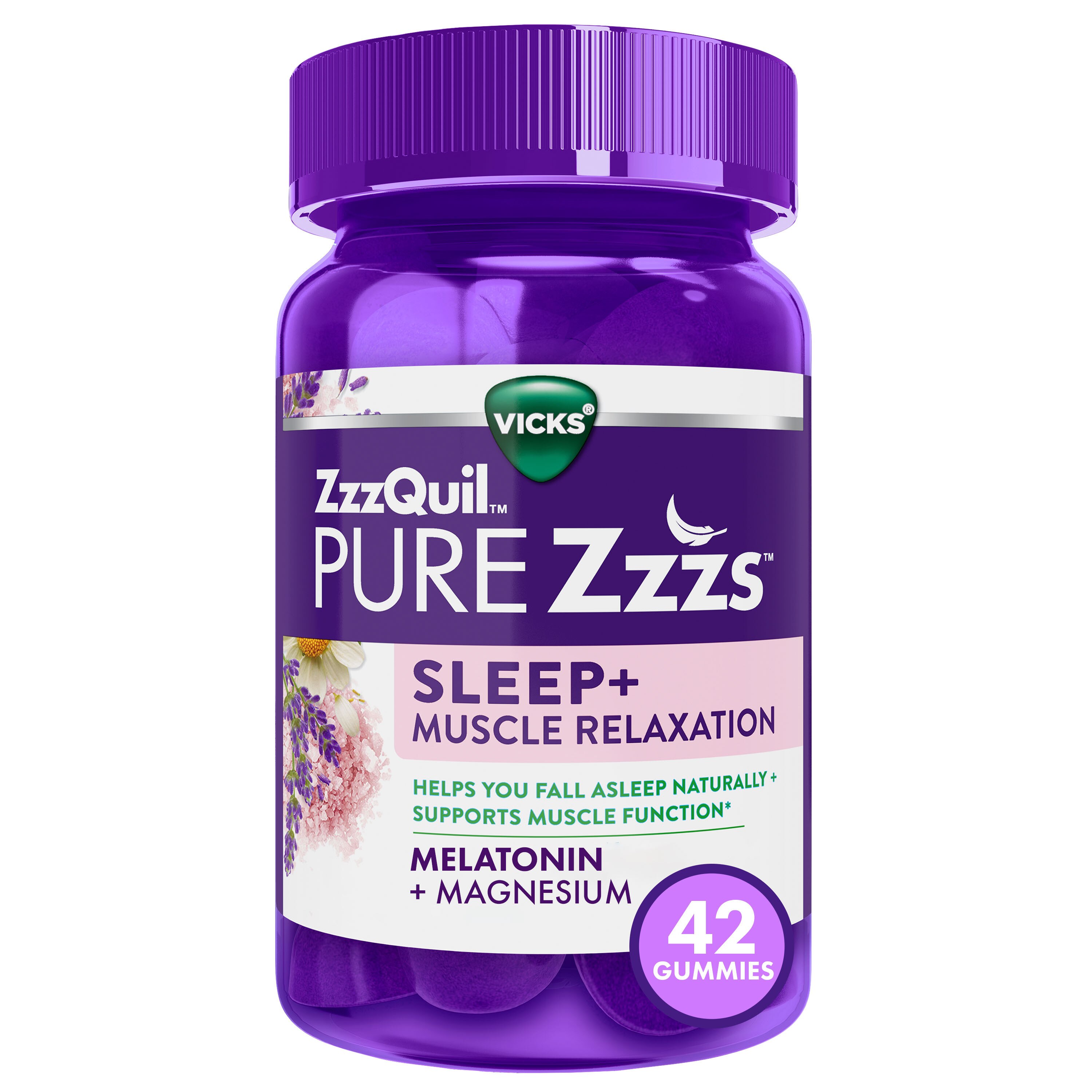 Vicks ZzzQuil ZzzQuil PURE Zzzs Sleep+ Muscle Relaxation Melatonin Sleep Aid Gummies, 42 Ct , CVS