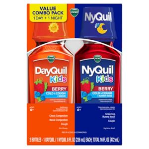 VICKS DayQuil & NyQuil Kids Berry Cold & Cough Medicine Combo Pack, Daytime & Nighttime Relief, 2 8 FL Oz Bottles - 8 Oz , CVS