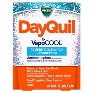 DayQuil SEVERE with Vicks VapoCOOL Daytime Cough, Cold and flu relief Caplets 24 Count