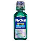 Vicks NyQuil SEVERE Cough Cold and Flu Nighttime Relief Liquid, 12 Fl OZ - Relieves Nighttime Sore Throat, Fever, and Congestion, thumbnail image 2 of 10