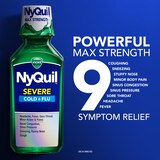 Vicks NyQuil SEVERE Cough Cold and Flu Nighttime Relief Liquid, 12 Fl OZ - Relieves Nighttime Sore Throat, Fever, and Congestion, thumbnail image 4 of 10
