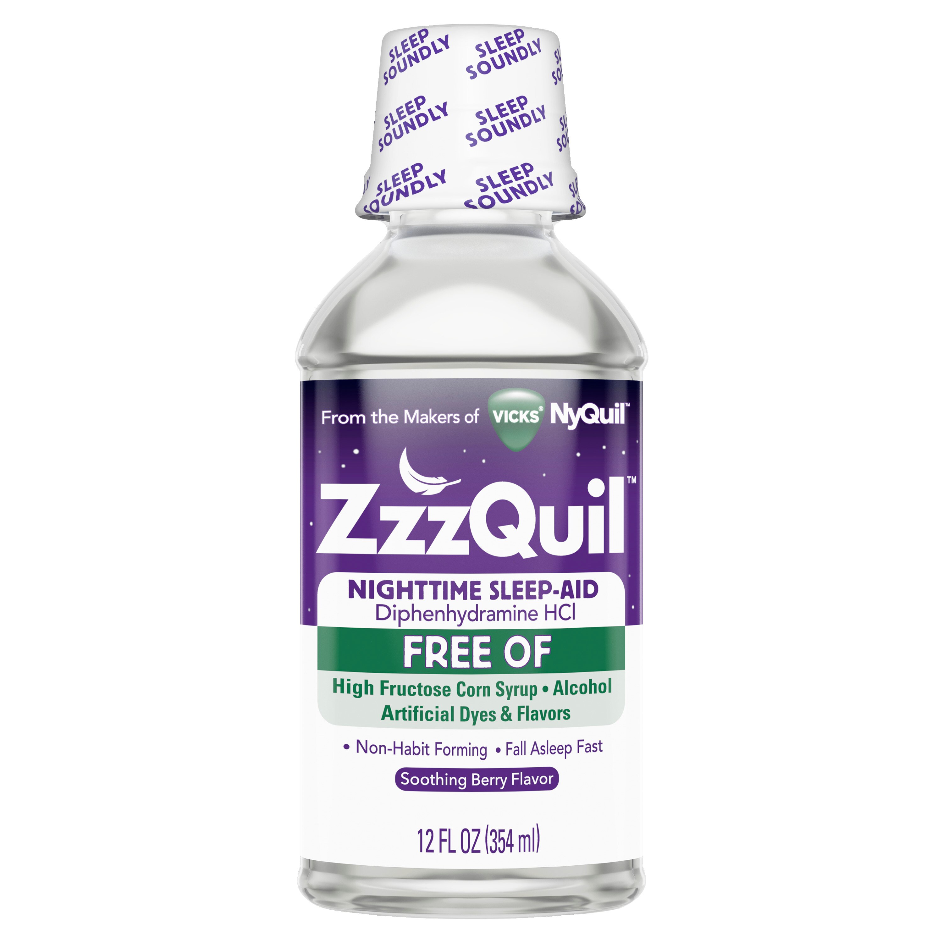 ZzzQuil Nighttime Sleep-Aid Alcohol Free Liquid, 12 OZ