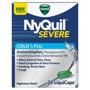 Vicks NyQuil Severe Cold & Flu LiquiCaps, 24 Ct , CVS