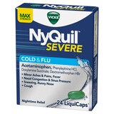 Vicks NyQuil Severe Cold & Flu LiquiCaps, 24 CT, thumbnail image 2 of 4