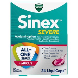 Vicks Sinex Severe - Anticongestivo en cápsulas blandas, 24 u.