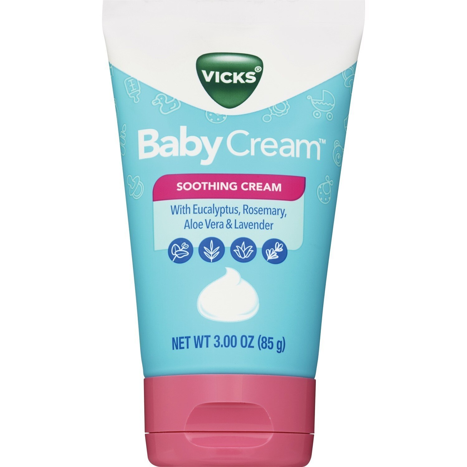 Vicks BabyCream, with Soothing Aloe, Eucalyptus, Lavender, and Rosemary,  from the Makers of VapoRub, 3oz Tube