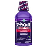 ZzzQuil Nighttime Pain Relief Sleep Aid Liquid, Midnight Berry, 12 FL OZ, thumbnail image 1 of 10