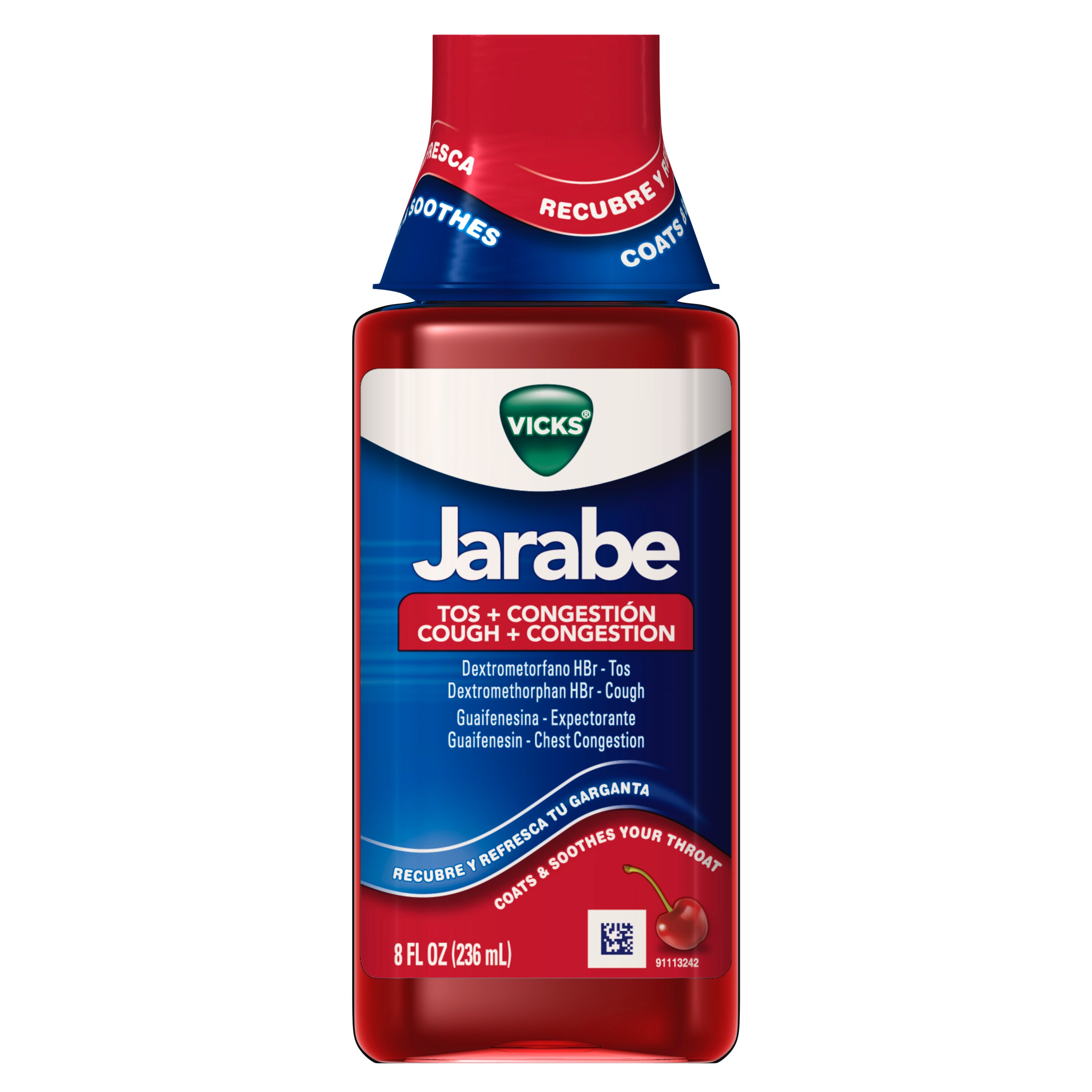 Vicks - Jarabe para la tos y congestión, sabor Cherry, 8 oz