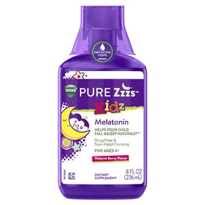 Vicks PURE Zzzs Kidz Liquid Melatonin Sleep-Aid for Kids & Children, 1mg per Serving, 8 OZ by ZzzQuil