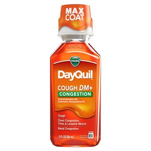Vicks DayQuil Cough DM and Congestion Medicine, Tropical Citrus Flavor, 12 OZ