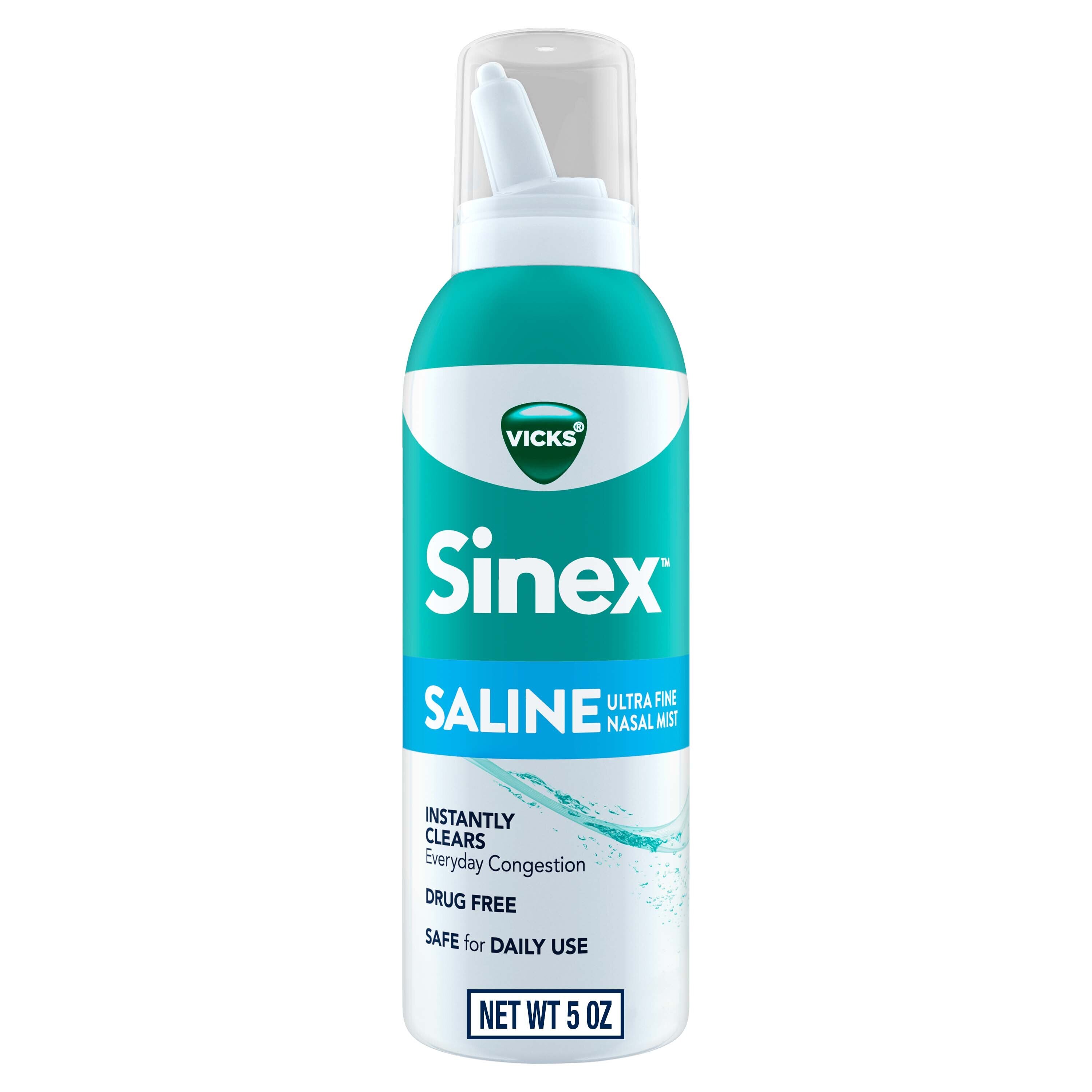  Vicks Sinex SALINE Ultra Fine Nasal Spray Mist, 5 OZ 