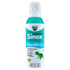 Vicks Sinex, Children's Saline Nasal Mist, Ages 1+, Everyday Stuffy Nose Relief, Drug-Free, 5 OZ