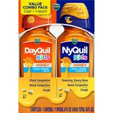 Vicks DayQuil and NyQuil Kids Cold & Cough + Mucus and Congestion Combo Pack, Honey, 2 8 OZ bottles, thumbnail image 1 of 28