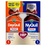 Vicks DayQuil and NyQuil High Blood Pressue Cold & Flu Liquid, 2 8 OZ bottles, thumbnail image 1 of 12