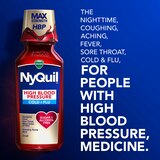 Vicks DayQuil and NyQuil High Blood Pressue Cold & Flu Liquid, 2 8 OZ bottles, thumbnail image 4 of 12