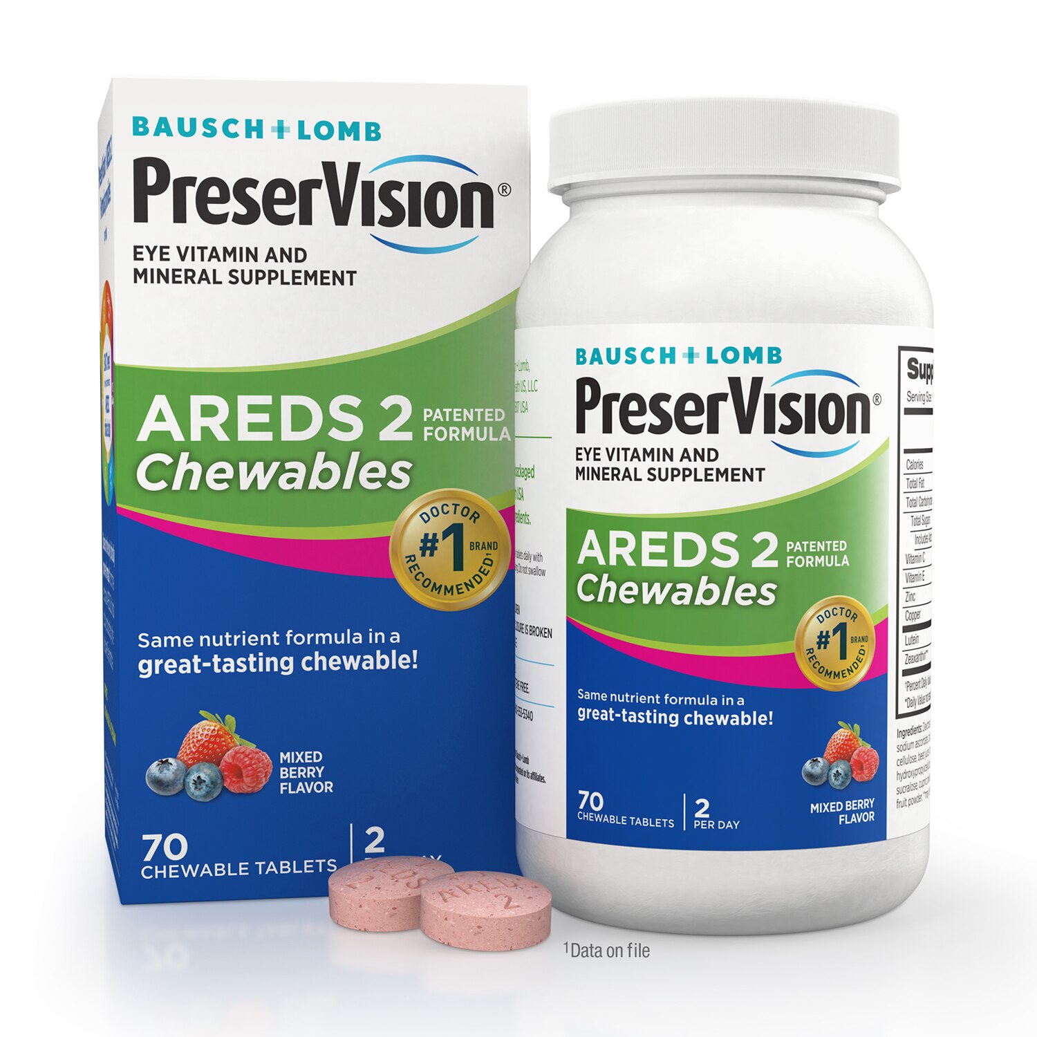 PreserVision AREDS 2 Eye Vitamin & Mineral Supplement, 70 Chewable Tablets (Packaging May Vary)