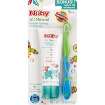Nuby All Natural Toddler Toothpaste and Toothbrush, 1.6 OZ