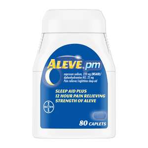 Aleve PM Caplets with Naproxen Sodium, 220mg (NSAID) Pain Reliever/Fever Reducer