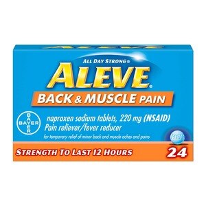 Aleve - Analgésico/antifebril con Naproxen Sodium en tabletas para el dolor de espalda y muscular, (NSAID), 220 mg