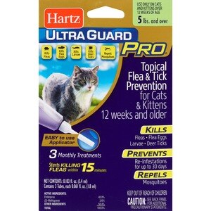 Hartz Ultra Guard Pro - Gotas para pulgas y garrapatas, para gatos de 5 lb o más