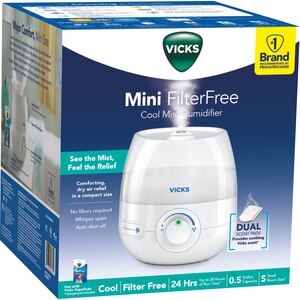 Vicks 0.5 Gallon Mini Filter Free Cool Mist Humidifier, 1 EA