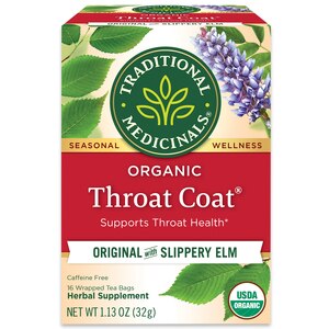 Traditional Medicinals Organic Throat Coat Herbal Tea, 16 Ct, 1.13 Oz , CVS