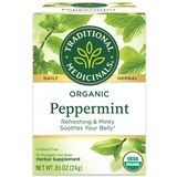 Traditional Medicinals Organic Peppermint Herbal Tea Bags, 16 ct, 0.85 oz, thumbnail image 1 of 5