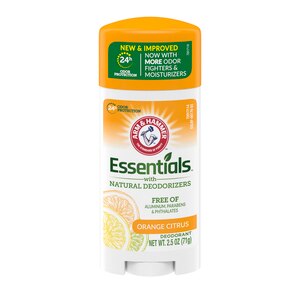  ARM & HAMMER Essentials Deodorant, Solid Oval, Orange Citrus, 2.5 OZ 