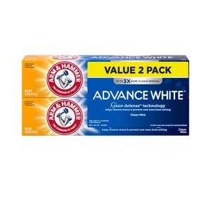 Arm and Hammer Advance White Toothpaste, Clean Mint, Twin Pack