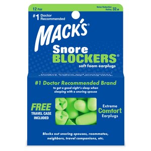  Mack's Snore Blockers 12 Pair Foam Earplugs 