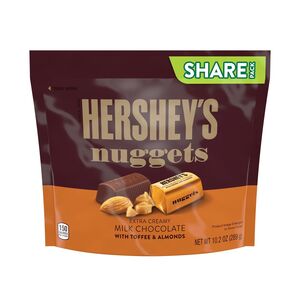 Hershey's Nuggets Extra Creamy Milk Chocolate, Toffee and Almonds Candy Bars, Individually Wrapped, 10.2 oz