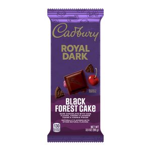 Cadbury Royal Dark Black Forest Cake Cherry Flavored Fudge Candy, 3.5 OZ