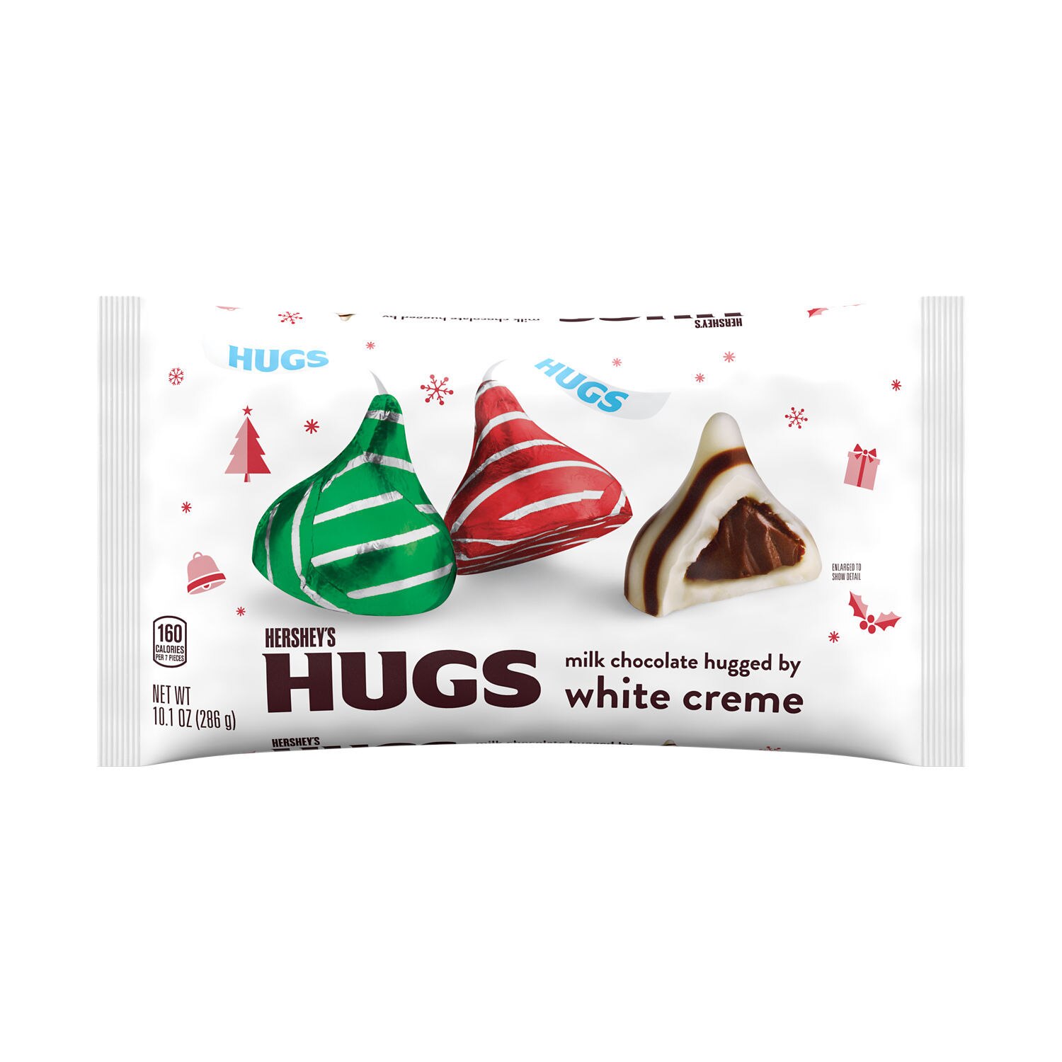 Hershey's Hugs Milk Chocolate Hugged By White Creme, Christmas Candy Bag, 10.1 oz | CVS