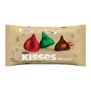 Hershey's Kisses Brand With Almonds Milk Chocolate, 8 OZ, 12 CT