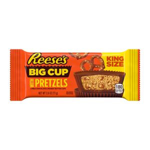  Reese's Big Cup with Pretzels Milk Chocolate & Peanut Butter King Size Candy Cups, 2.6 OZ 